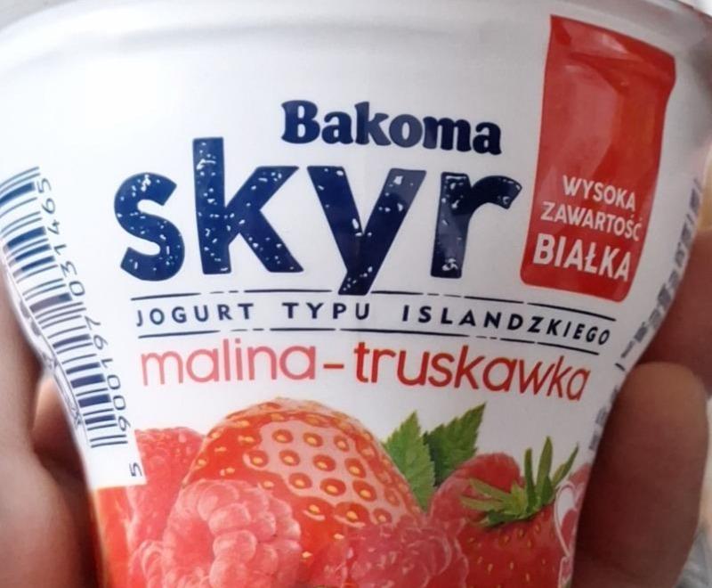 Zdjęcia - Bakoma Skyr Jogurt typu islandzkiego malina-truskawka 150 g