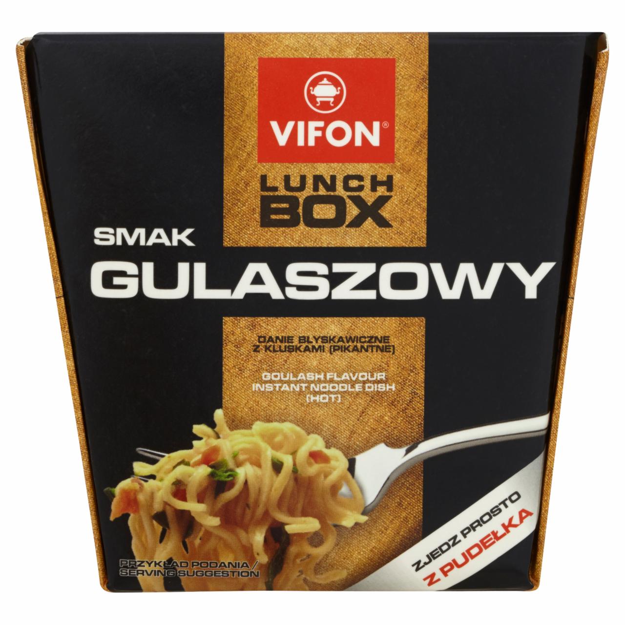 Zdjęcia - Vifon Lunch Box smak gulaszowy Danie błyskawiczne z kluskami pikantne 80 g