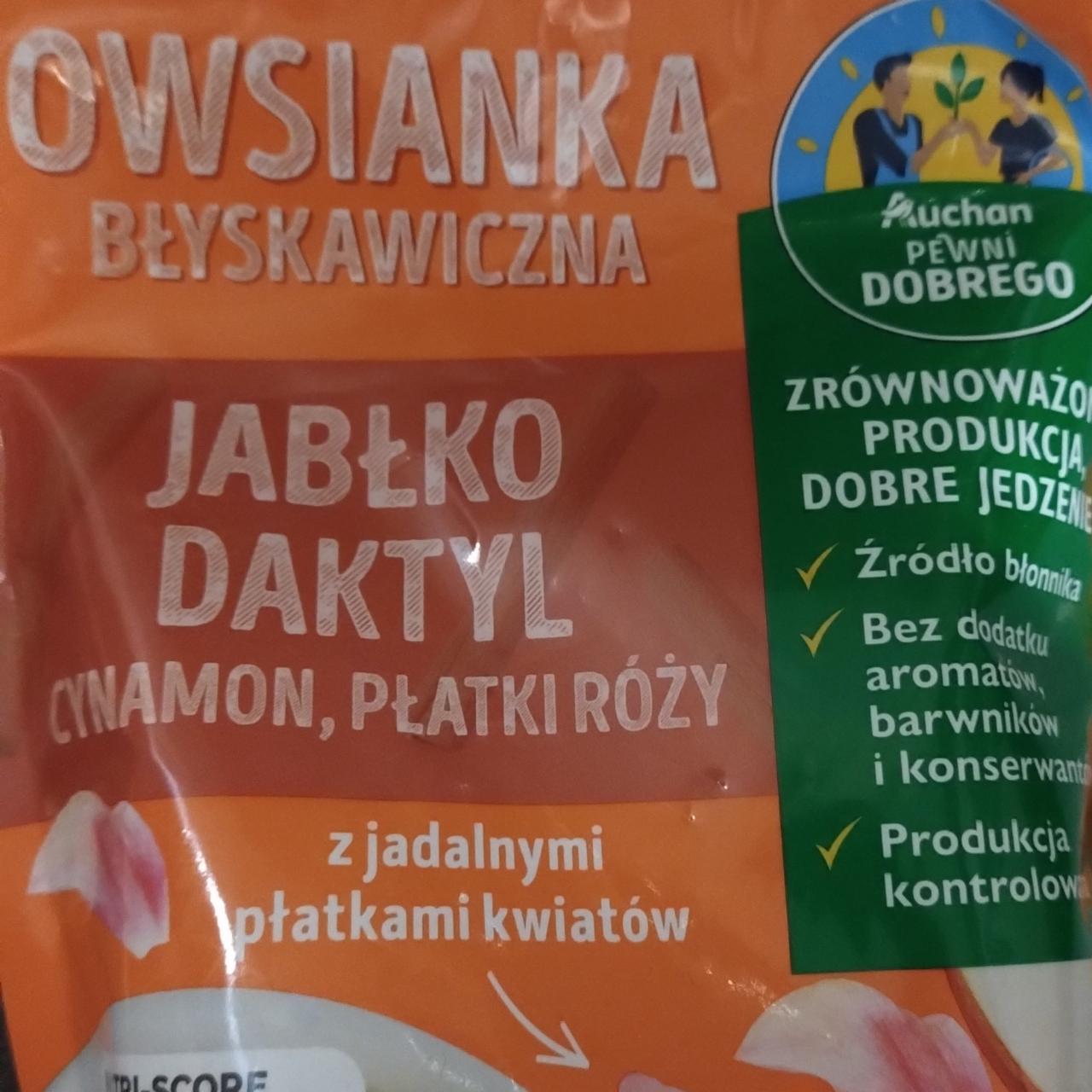 Zdjęcia - Owsianka błyskawiczna jabłko, daktyl, cynamon i płatki róż Auchan