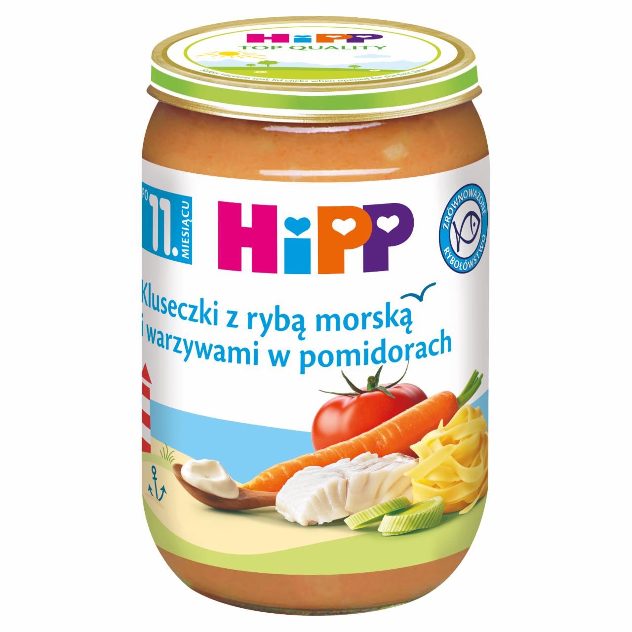 Zdjęcia - HiPP Kluseczki z rybą morską i warzywami w pomidorach po 11. miesiącu 220 g