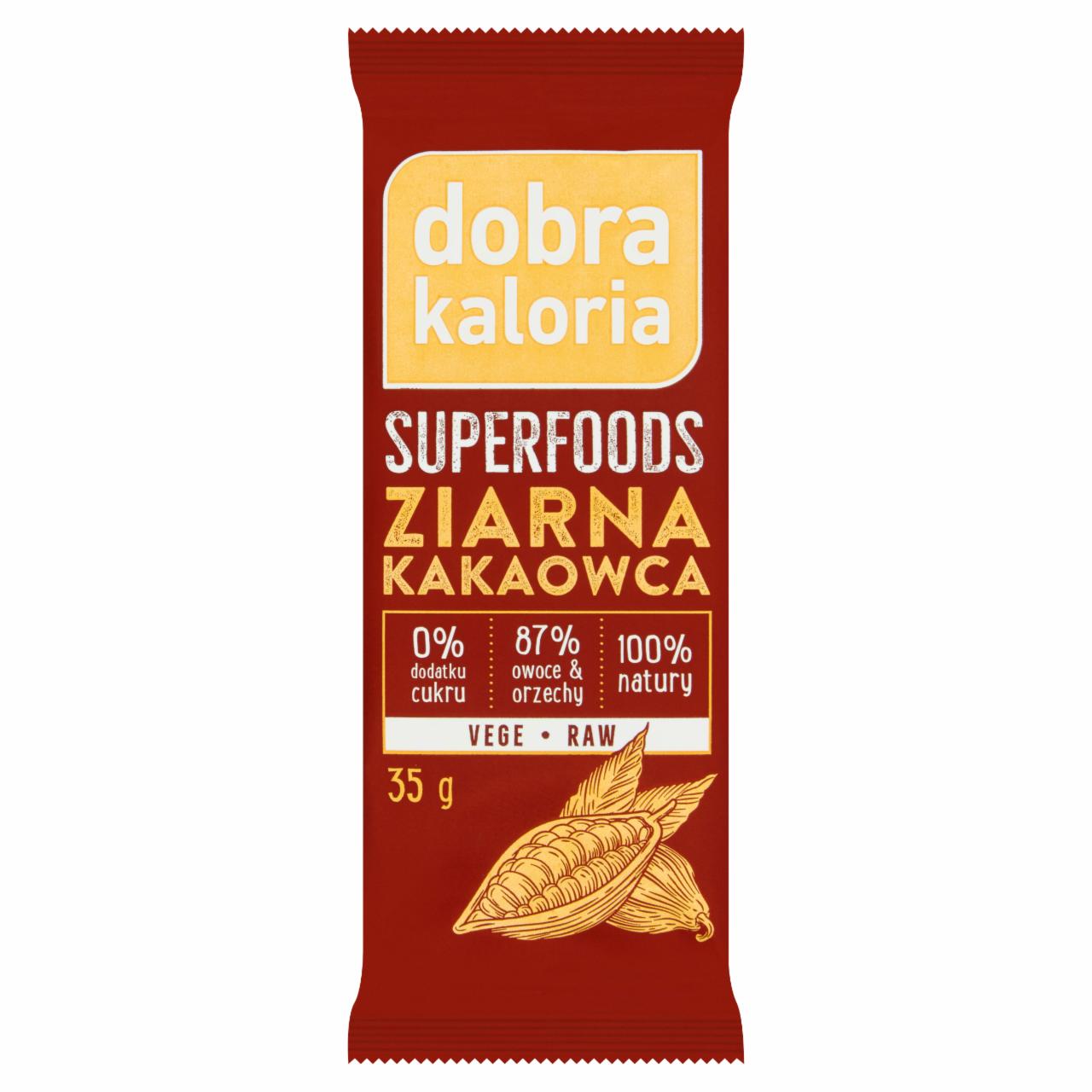 Zdjęcia - Dobra Kaloria Superfoods Baton owocowy ziarna kakaowca 35 g