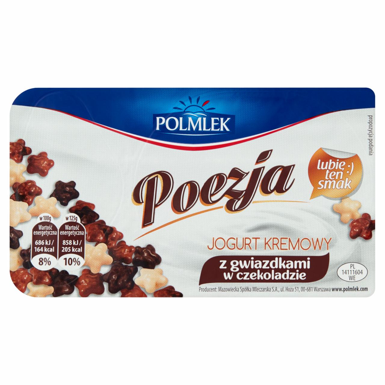 Zdjęcia - Polmlek Poezja Jogurt kremowy z gwiazdkami w czekoladzie 125 g