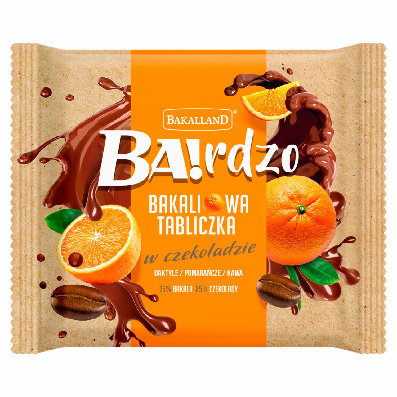 Zdjęcia - Bakalland Ba!rdzo Bakaliowa tabliczka w czekoladzie daktyle pomarańcze kawa 65 g