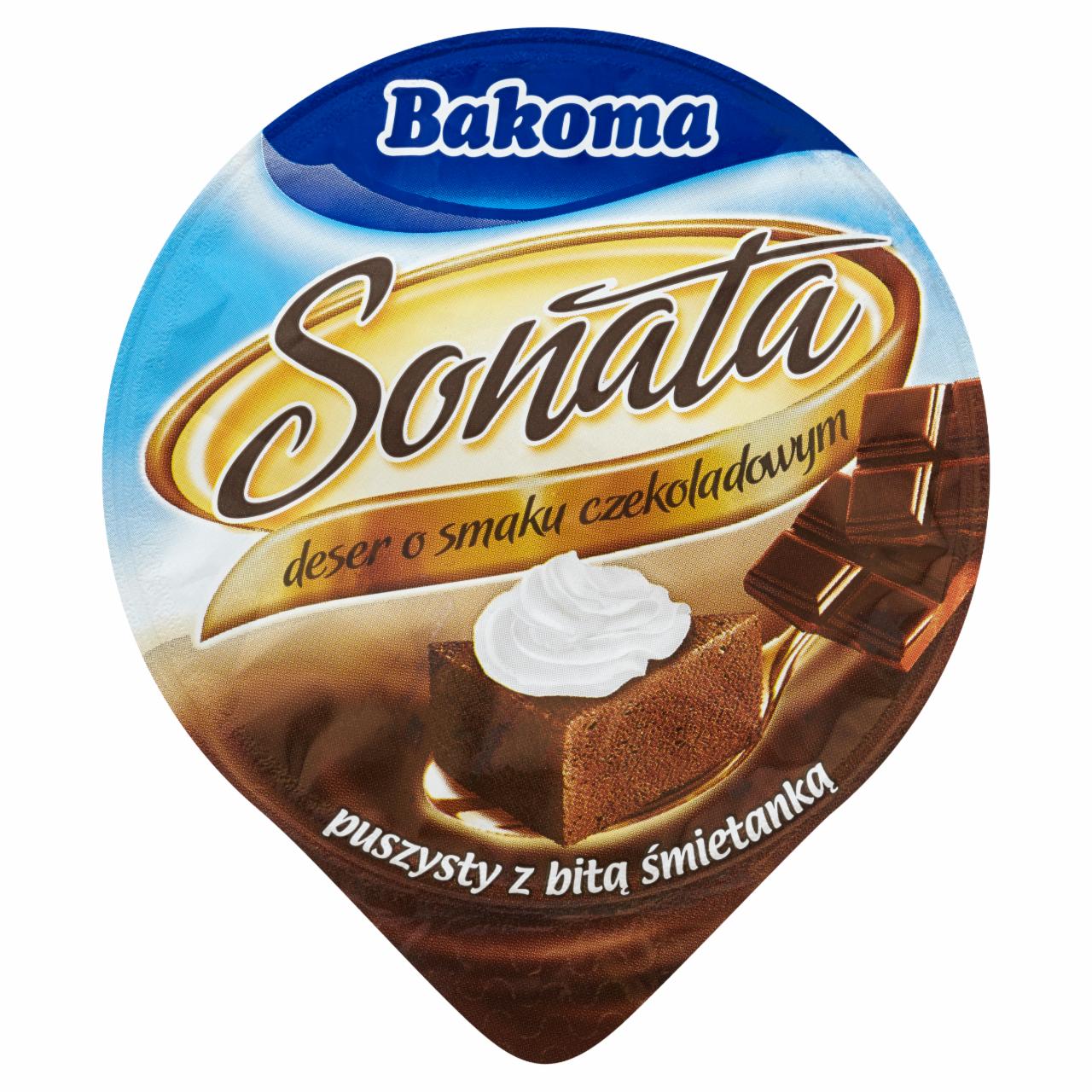 Zdjęcia - Bakoma Sonata Deser o smaku czekoladowym puszysty z bitą śmietanką 90 g