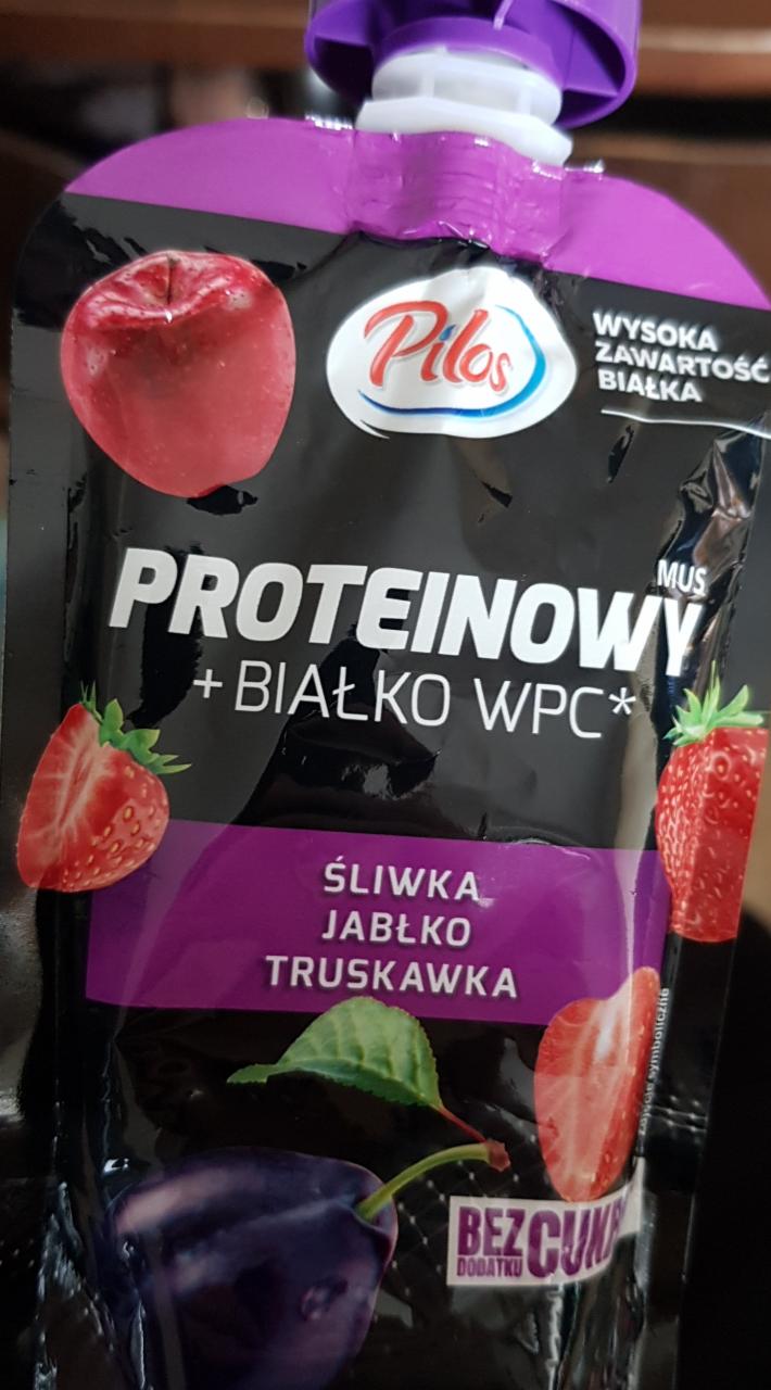 Zdjęcia - MUS Proteinowy+białko WPC Śliwka Jabłko Truskawka Pilos