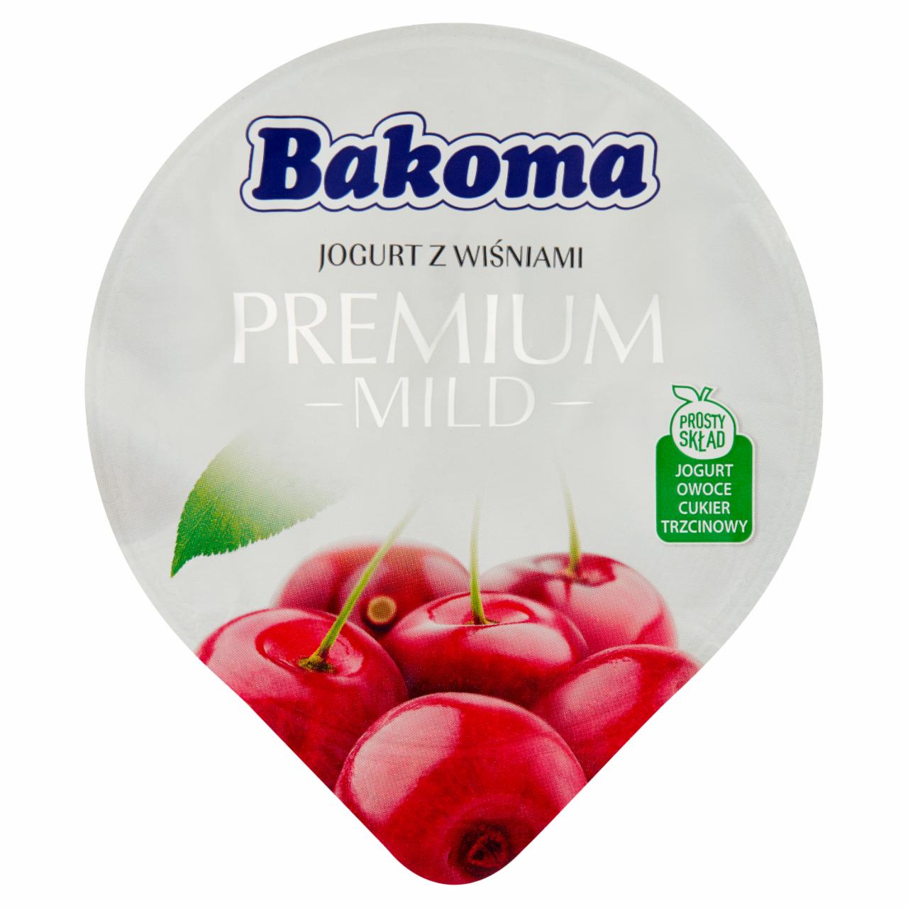 Zdjęcia - Bakoma Premium Mild Jogurt z wiśniami 140 g