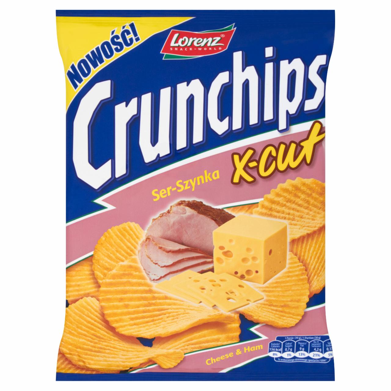 Zdjęcia - Crunchips X-Cut Ser-Szynka Chipsy ziemniaczane 150 g