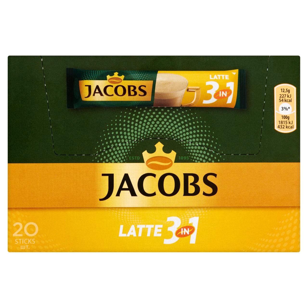 Zdjęcia - Jacobs Latte 3in1 Rozpuszczalny napój kawowy 250 g (20 x 12,5 g)