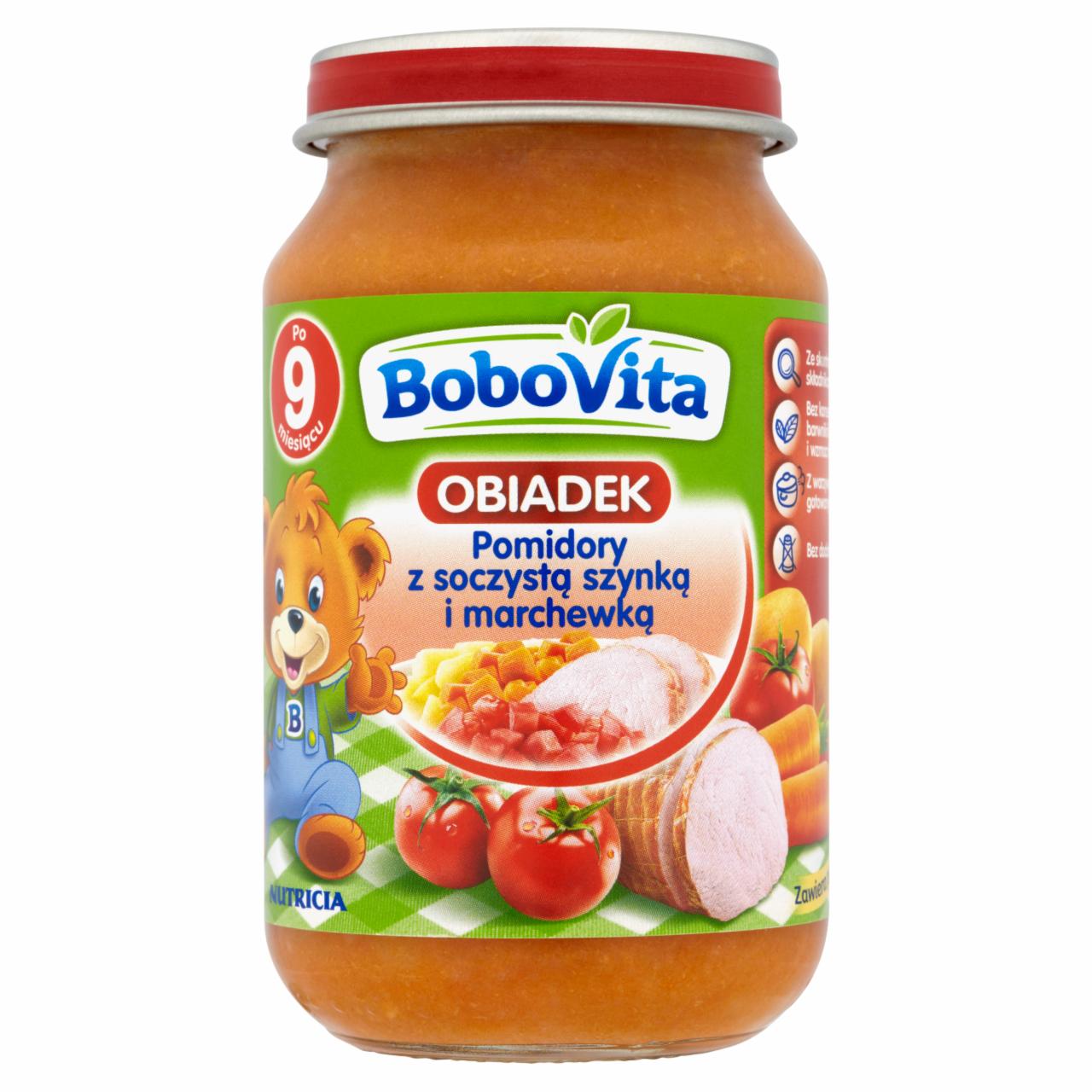 Zdjęcia - BoboVita Obiadek Pomidory z soczystą szynką i marchewką po 9 miesiącu 190 g