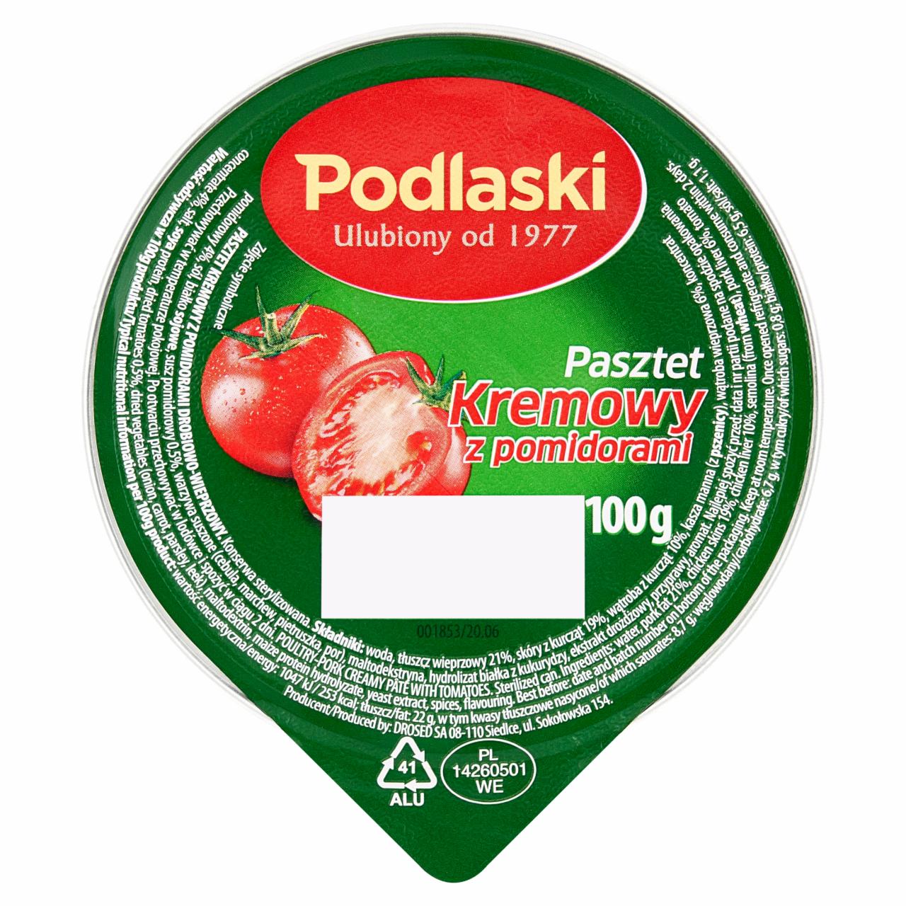 Zdjęcia - Podlaski Pasztet kremowy z pomidorami 100 g