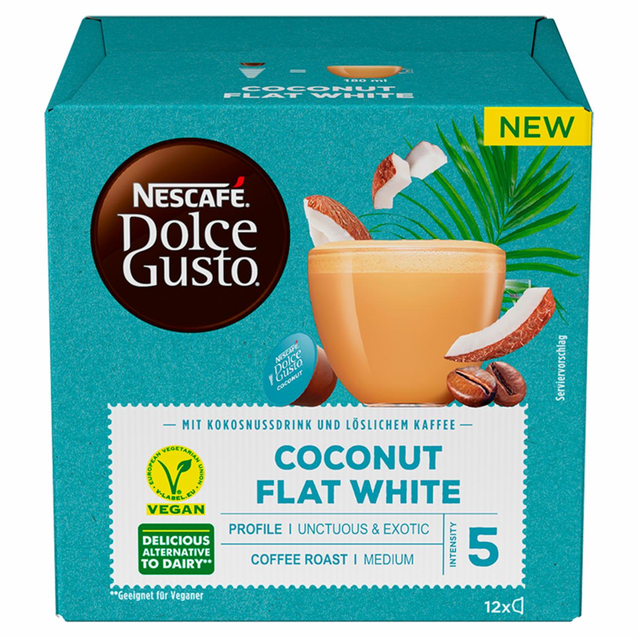 Zdjęcia - Nescafé Dolce Gusto Coconut Flat White Rozpuszczalny napój kawowy z kokosem 116,4 g (12 x 9,7 g)