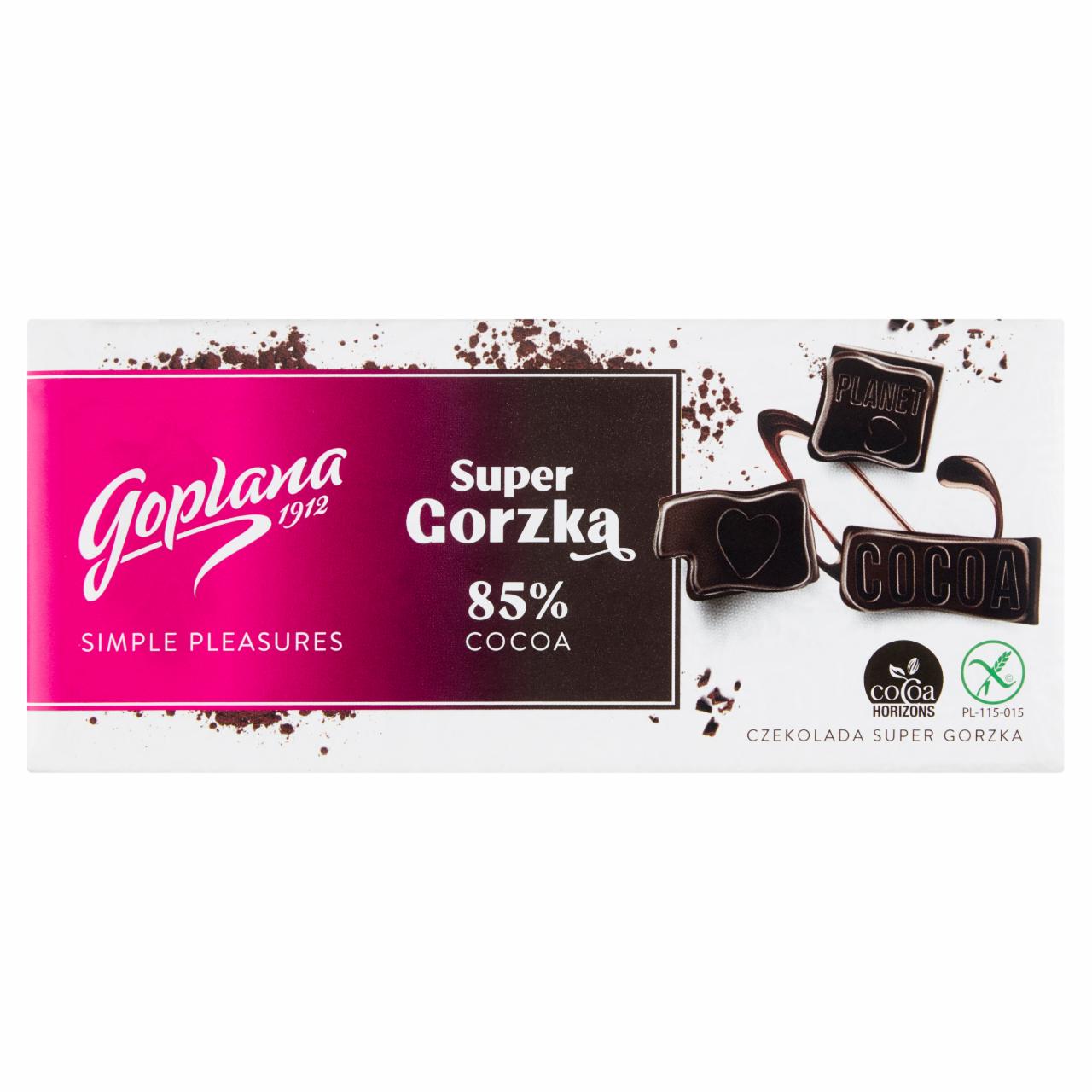 Zdjęcia - czekolada super gorzka 85% goplana