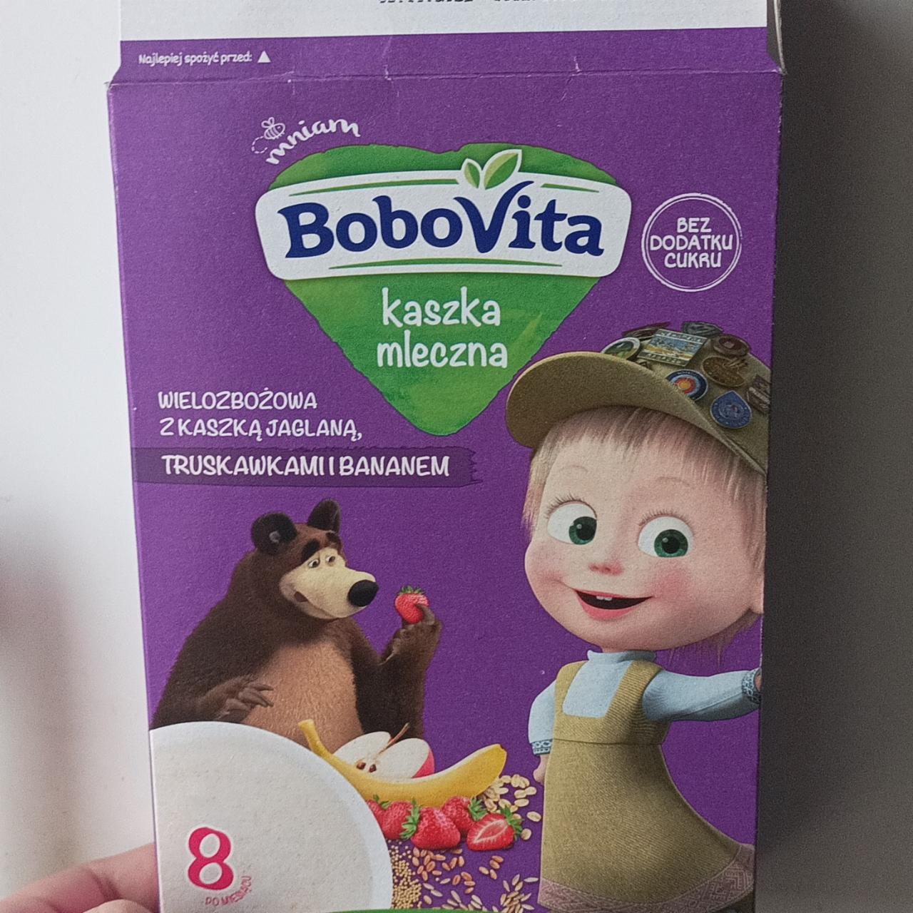 Zdjęcia - Kaszka mleczna 7 zbóż zbożowo-owsiana truskawka-banan BoboVita