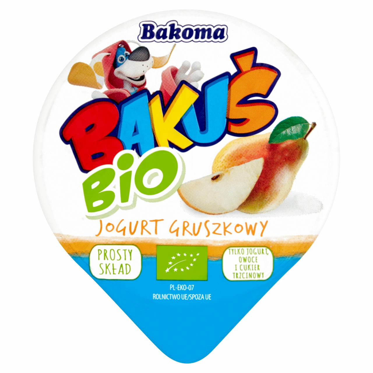 Zdjęcia - Bakoma Bakuś BIO Jogurt gruszkowy 100 g