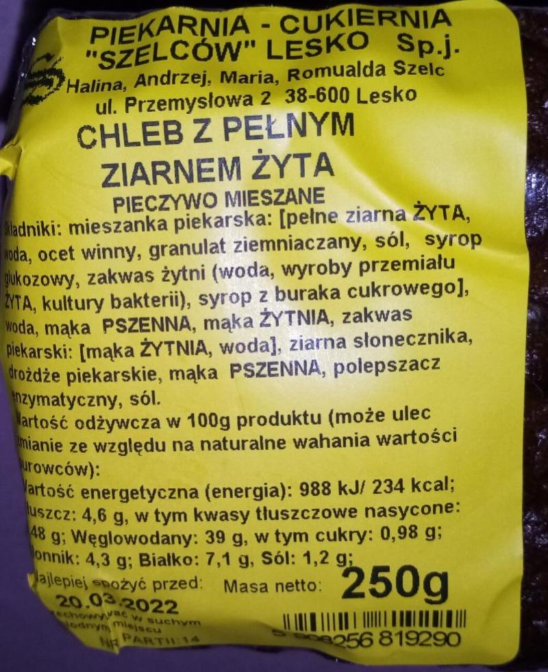 Zdjęcia - Chleb z pełnym ziarnem żyta Szelców