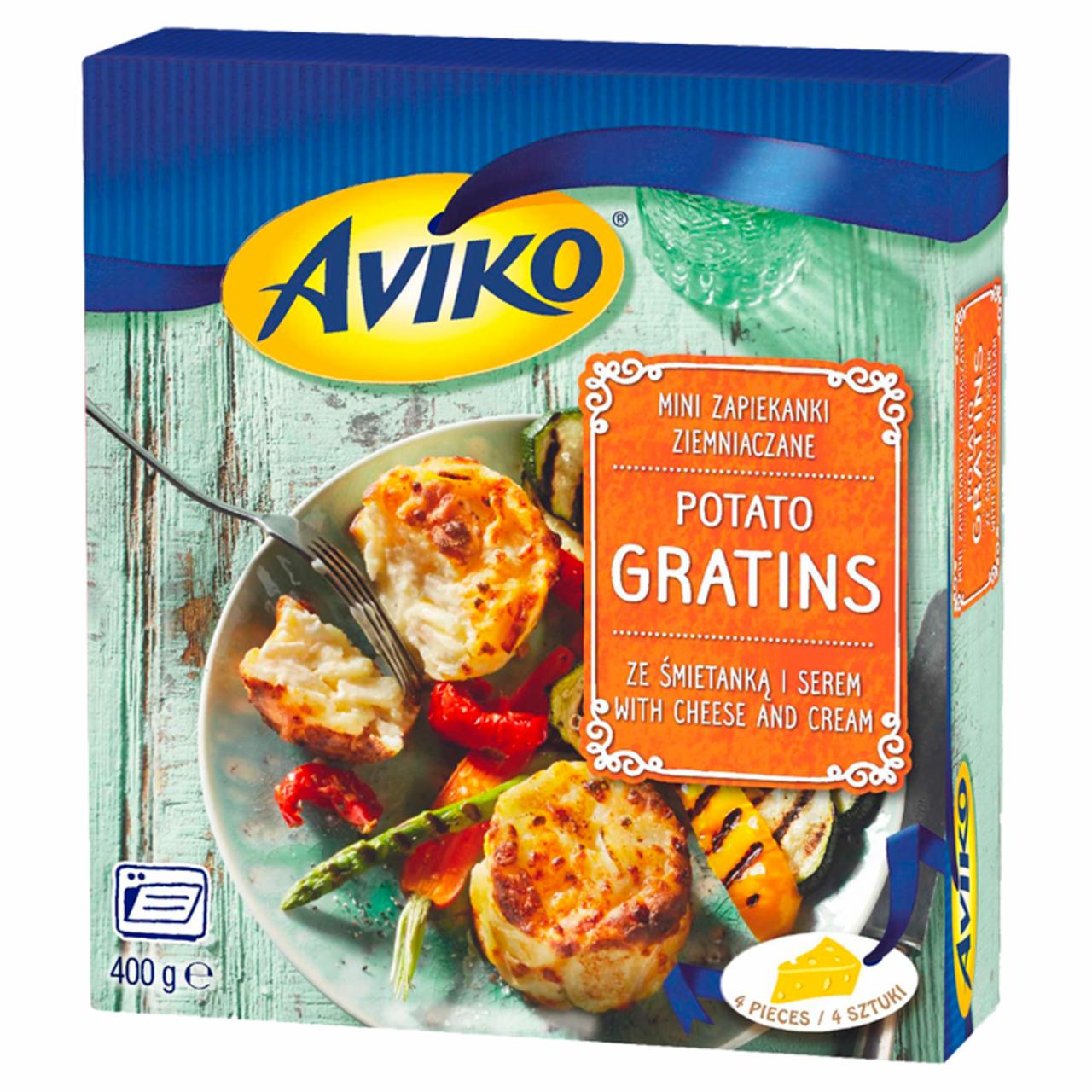 Zdjęcia - Aviko Mini zapiekanki ziemniaczane ze śmietanką i serem 400 g (4 sztuki)