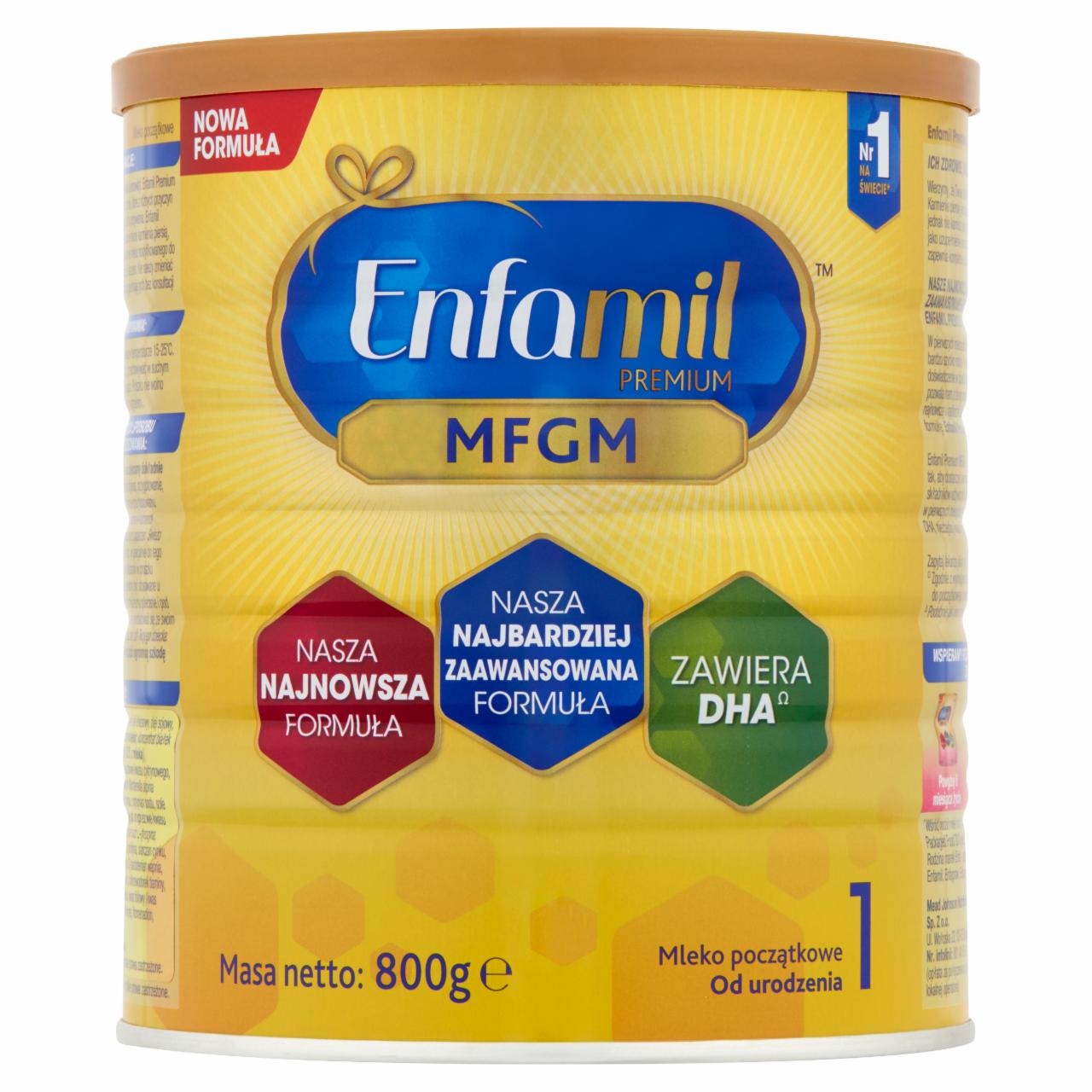 Zdjęcia - Enfamil Premium MFGM 1 Mleko początkowe od urodzenia 800 g