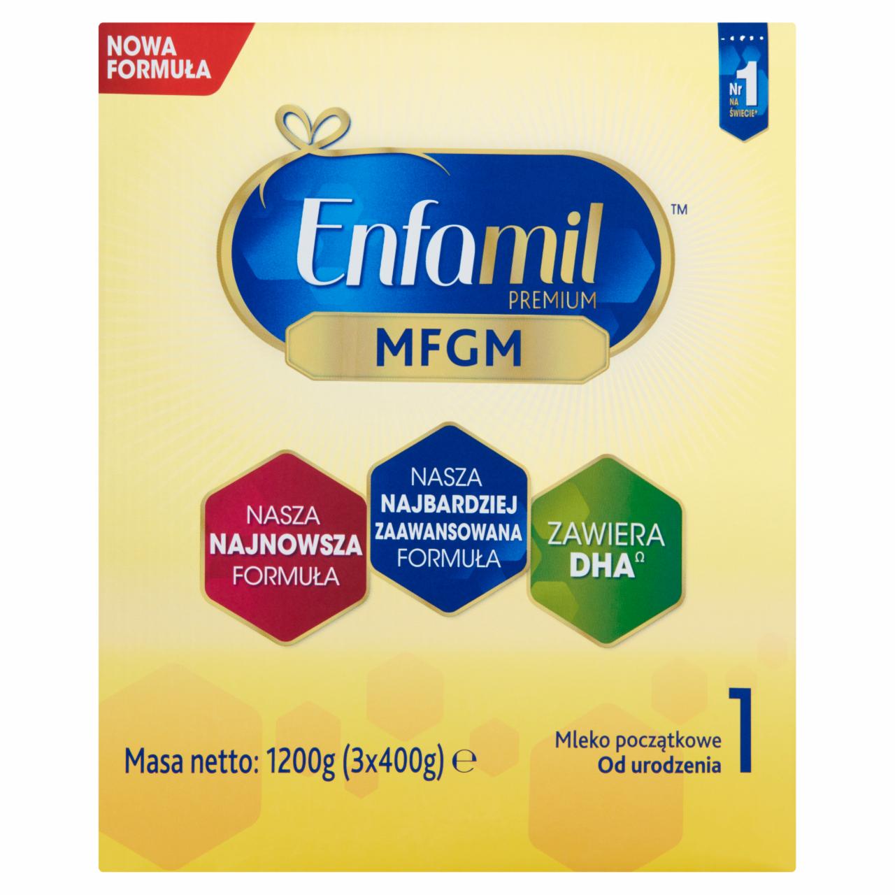 Zdjęcia - Enfamil Premium MFGM 1 Mleko początkowe od urodzenia 1200 g (3 x 400 g)