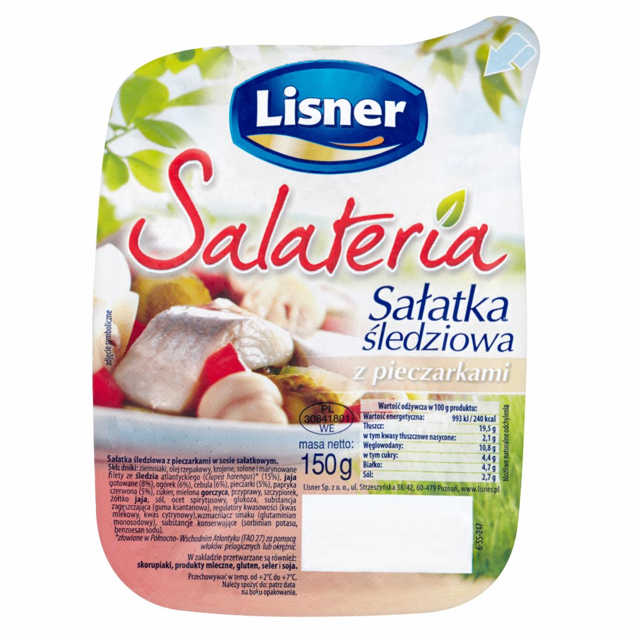 Zdjęcia - Lisner Salateria Sałatka śledziowa z pieczarkami 150 g