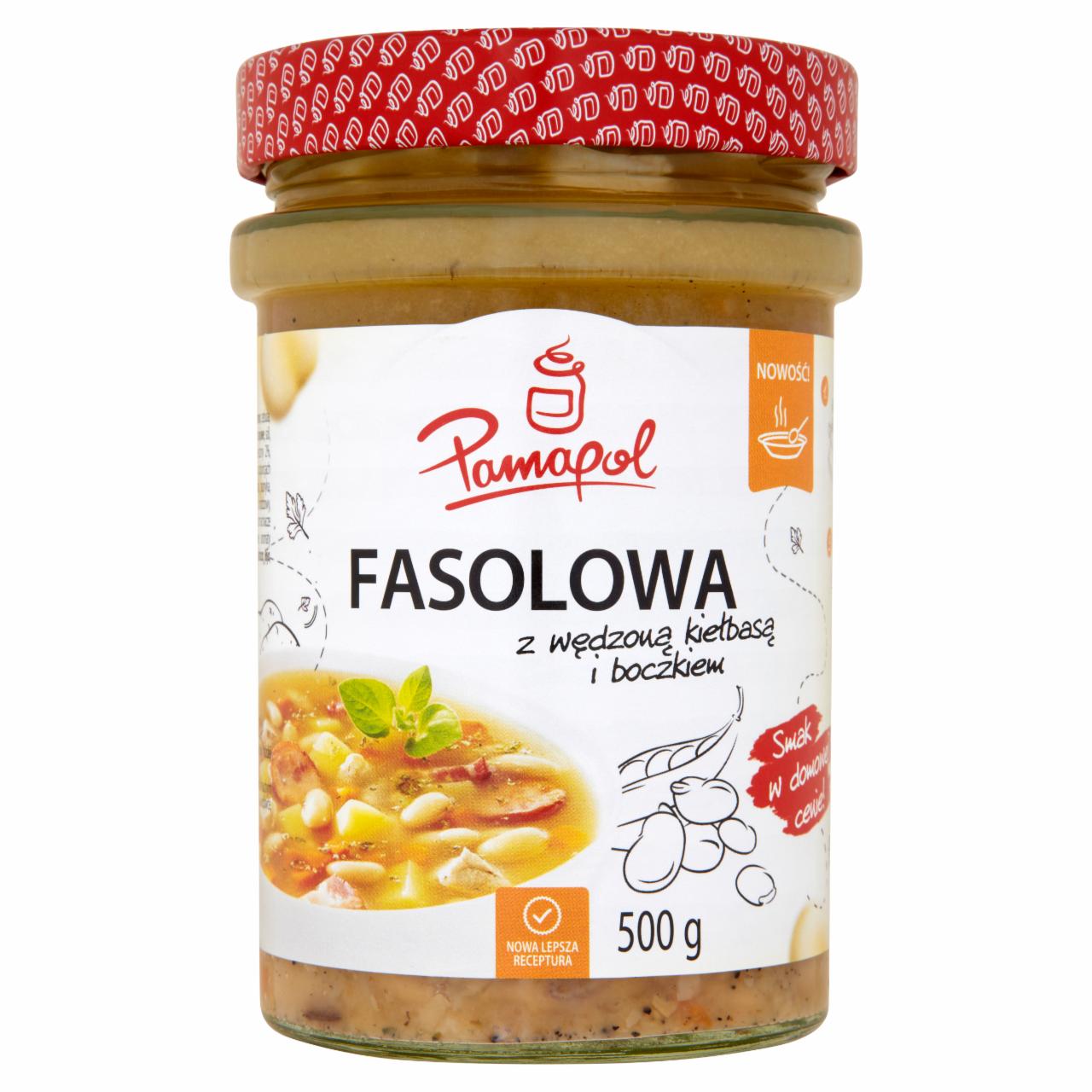 Zdjęcia - Pamapol Fasolowa z wędzoną kiełbasą i boczkiem 500 g