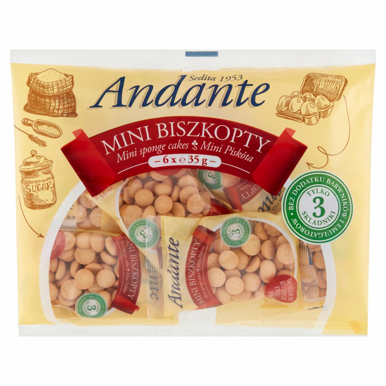 Zdjęcia - Andante Mini biszkopty 210 g (6 x 35 g)