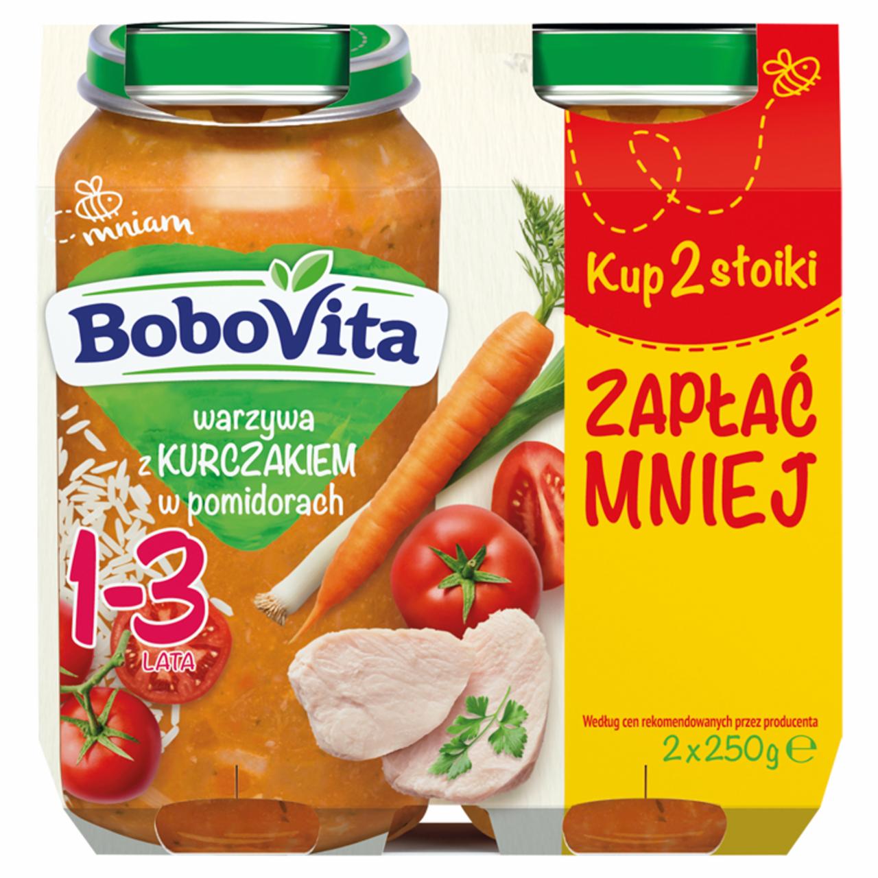 Zdjęcia - BoboVita Warzywa z kurczakiem w pomidorach 1-3 lata 2 x 250 g