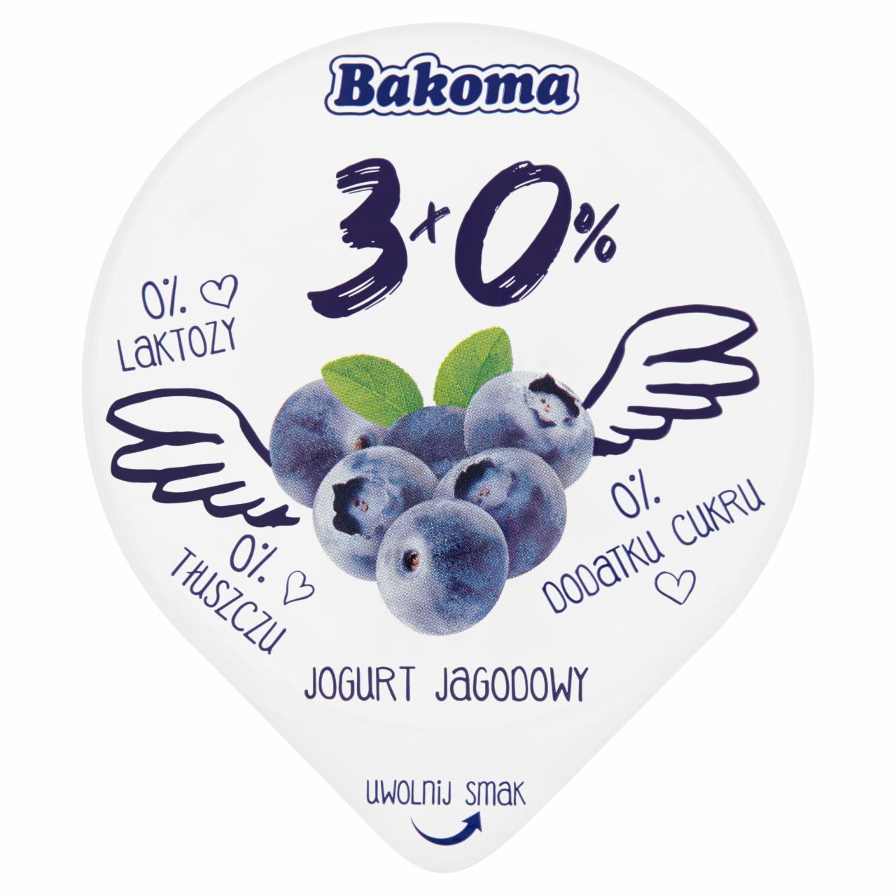 Zdjęcia - Bakoma 3x0% Jogurt jagodowy 140 g