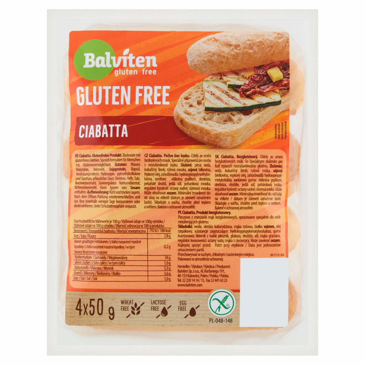 Zdjęcia - Balviten Ciabatta 4 x 50 g