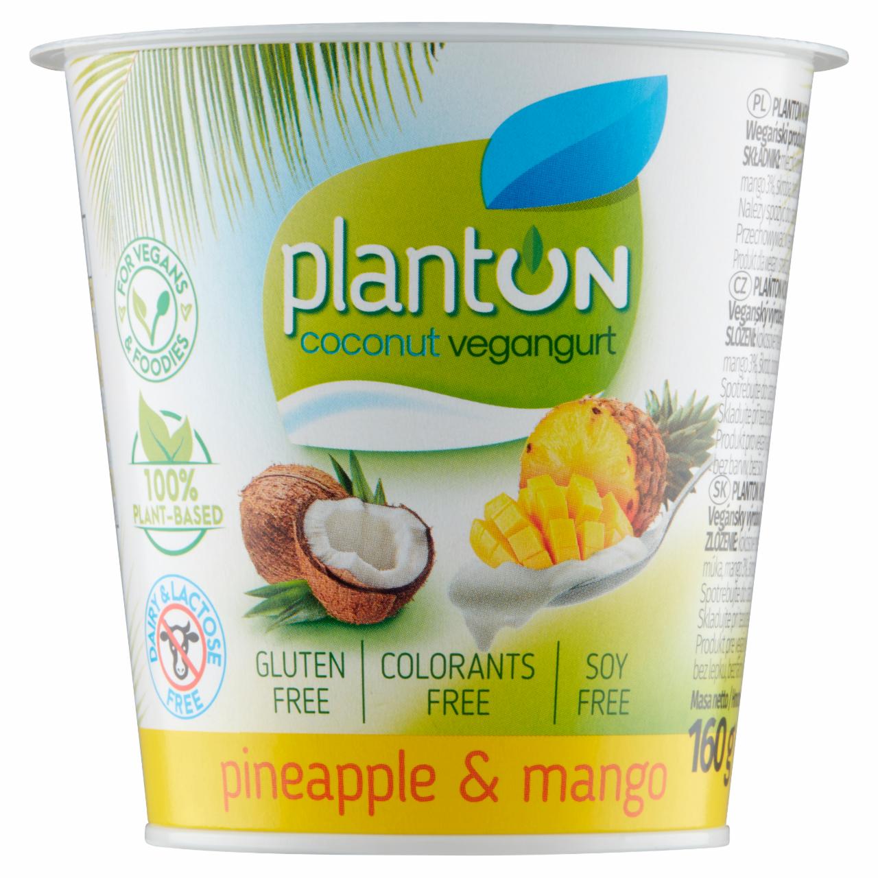 Zdjęcia - Planton Kokosowy vegangurt ananas & mango 160 g