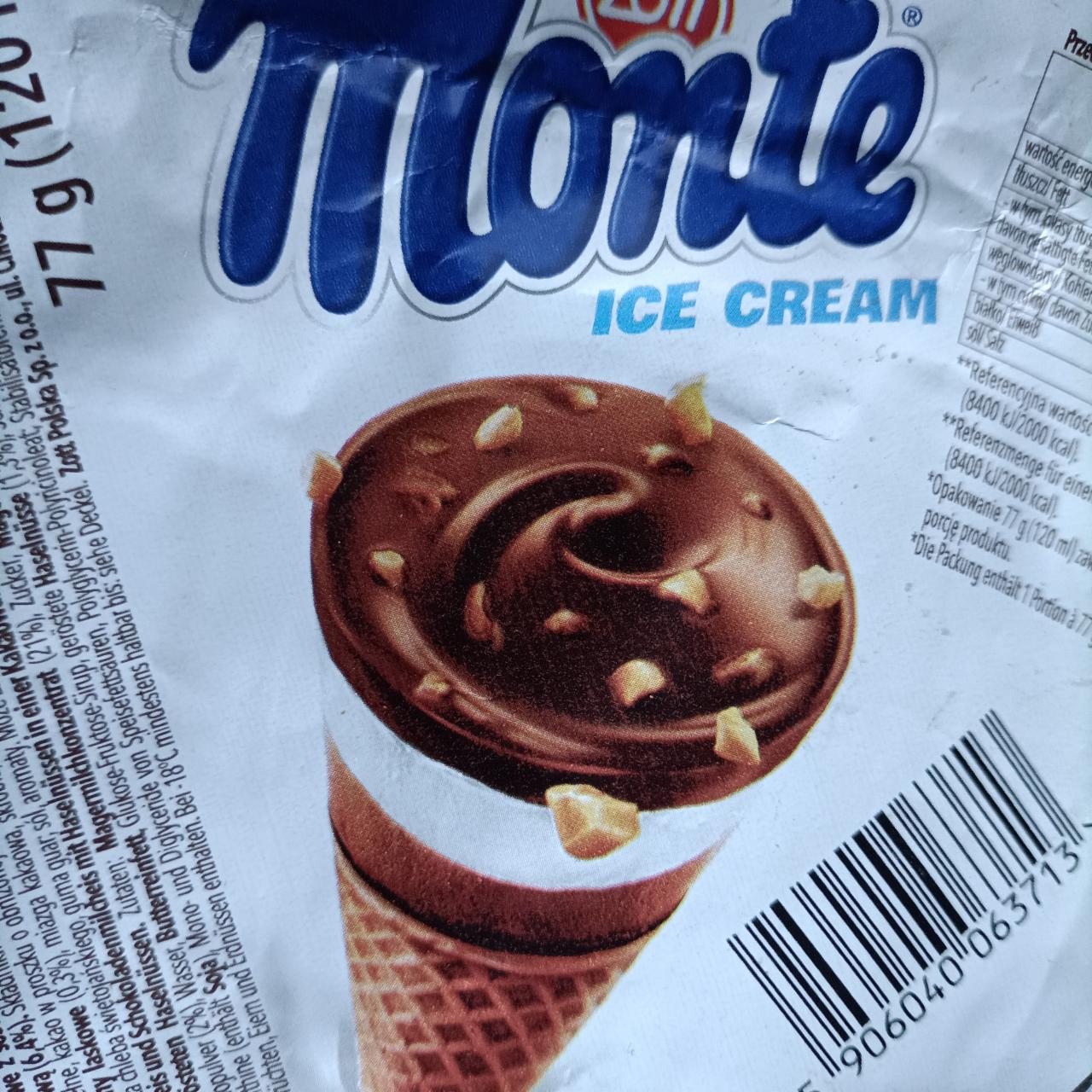 Zdjęcia - Zott Monte Lody śmietankowe i lody czekoladowo-orzechowe z sosem czekoladowo-orzechowym 120 ml