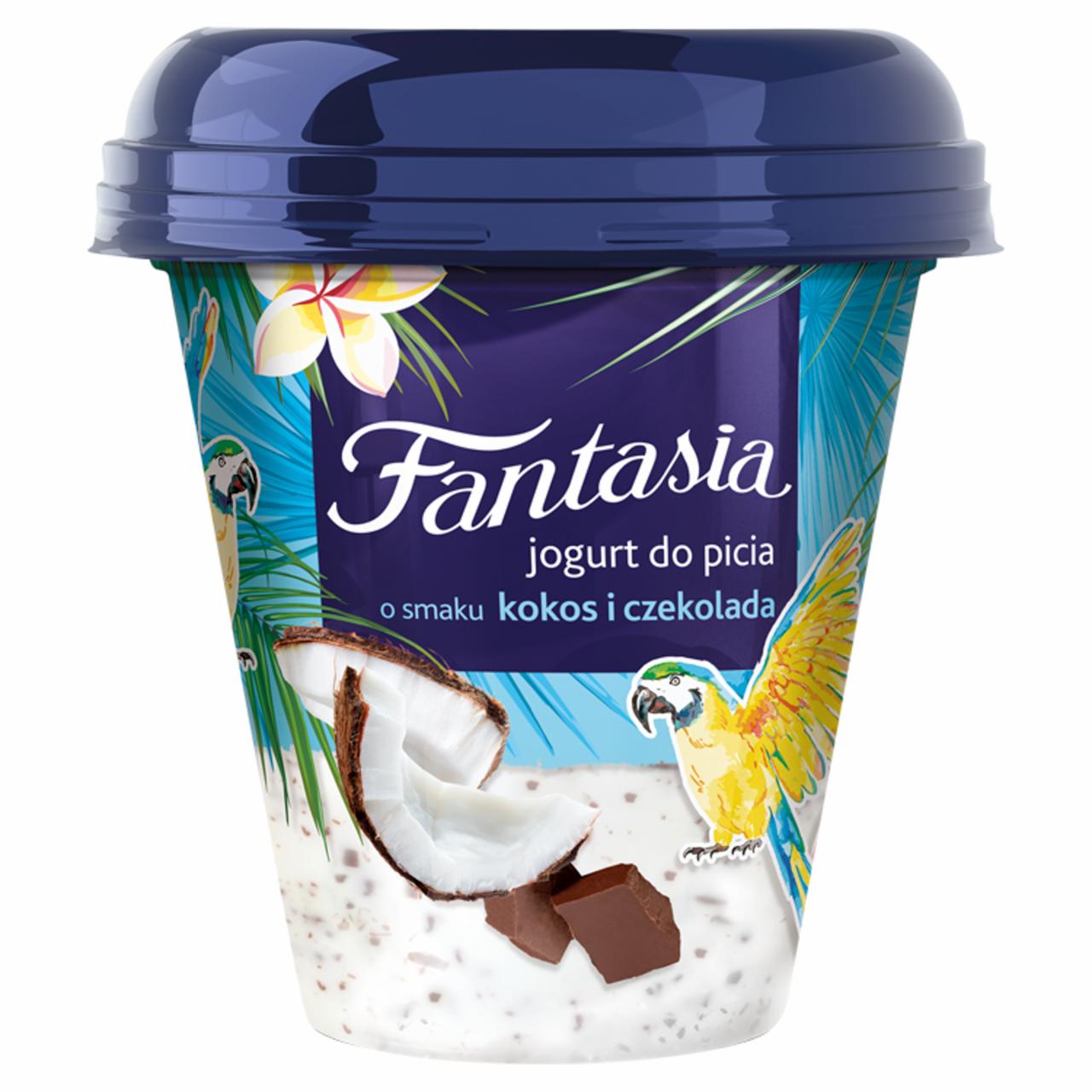 Zdjęcia - Danone Fantasia Jogurt do picia o smaku kokos i czekolada 240 g