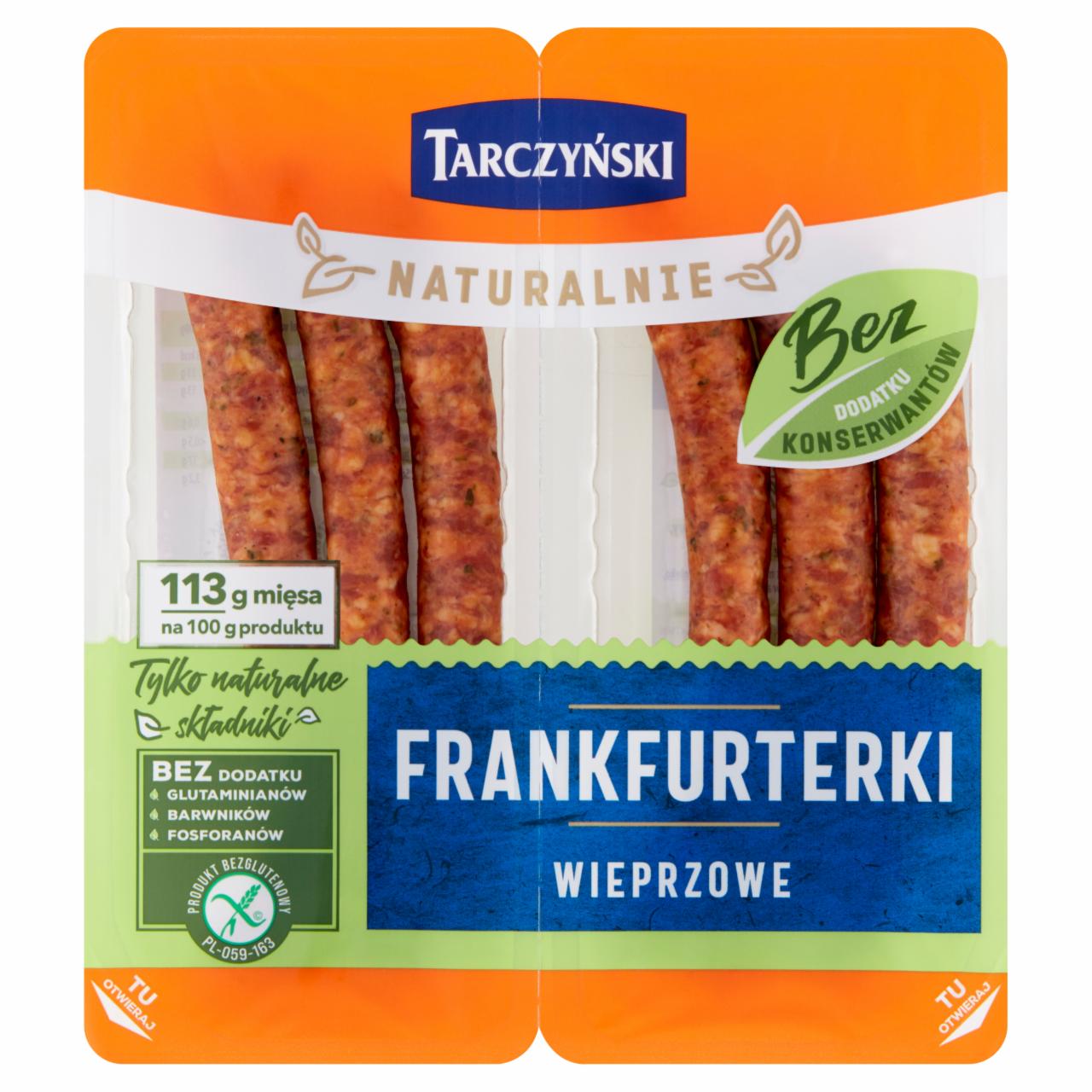 Zdjęcia - Tarczyński Naturalnie Frankfurterki wieprzowe 180 (2 x 90 g)