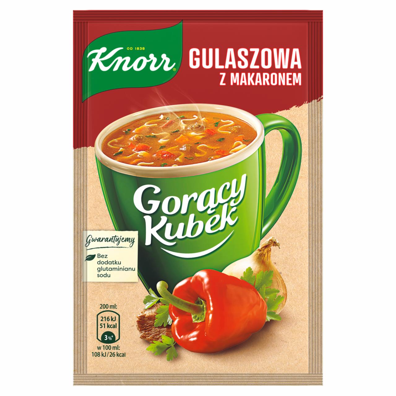 Zdjęcia - Knorr Gorący Kubek Gulaszowa z makaronem 16 g