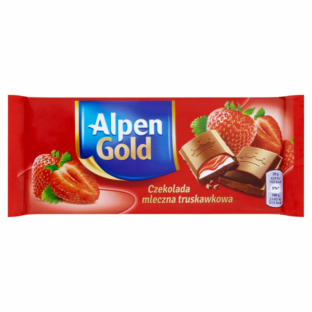 Zdjęcia - Alpen Gold Czekolada mleczna truskawkowa 100 g