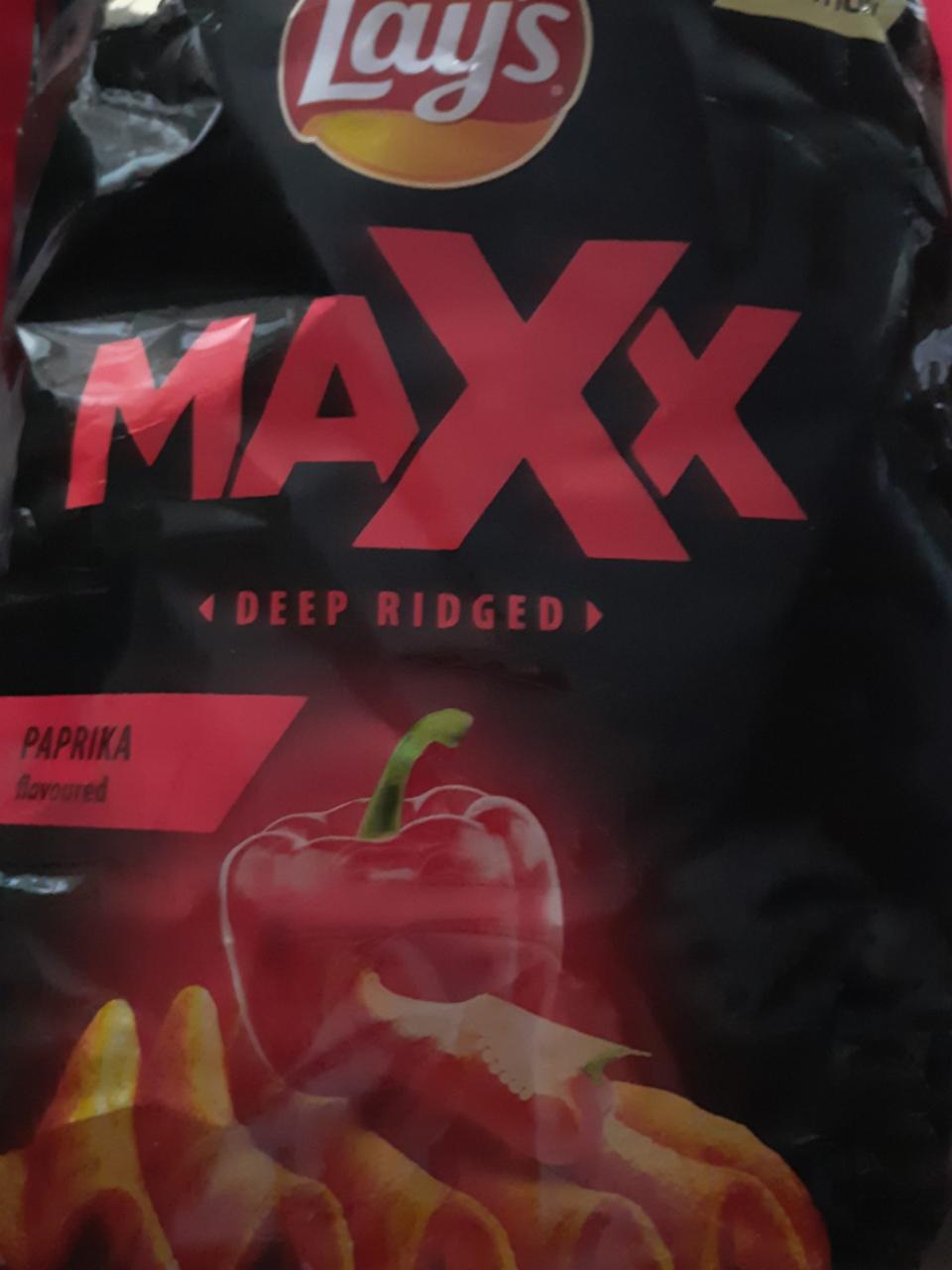 Zdjęcia - chipsy lays maxx deep ridged paprika