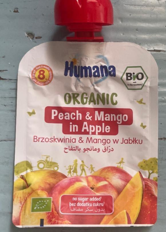 Zdjęcia - Humana Organic Mus brzoskwinia & mango w jabłku po 8. miesiącu 90 g