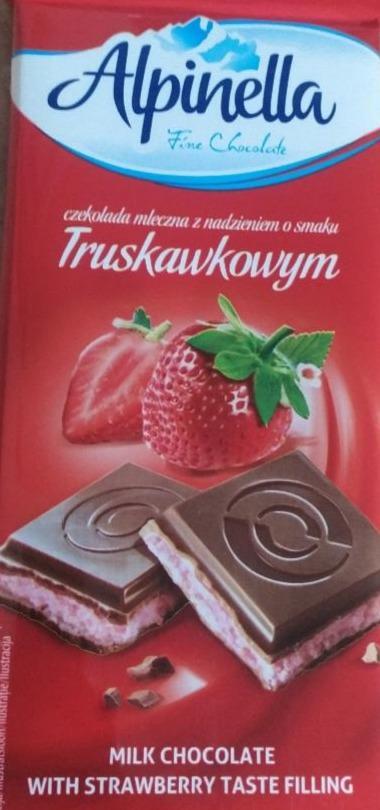 Zdjęcia - Alpinella Czekolada mleczna nadziewana truskawkowa 100 g