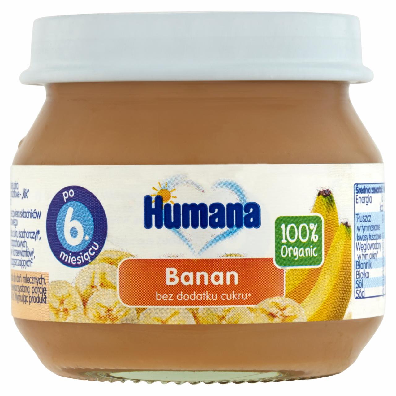 Zdjęcia - Humana 100% Organic Banan po 6. miesiącu 80 g