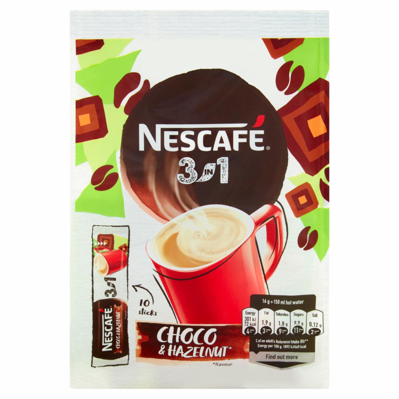 Zdjęcia - Nescafé 3in1 Choco & Hazelnut Rozpuszczalny napój kawowy 160 g (10 x 16 g)