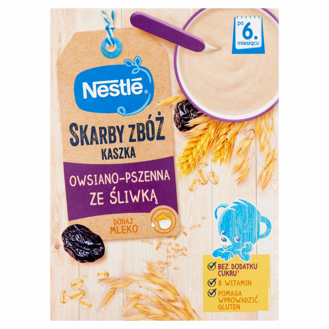 Zdjęcia - Nestlé Skarby Zbóż Kaszka owsiano-pszenna ze śliwką dla niemowląt po 6. miesiącu 250 g