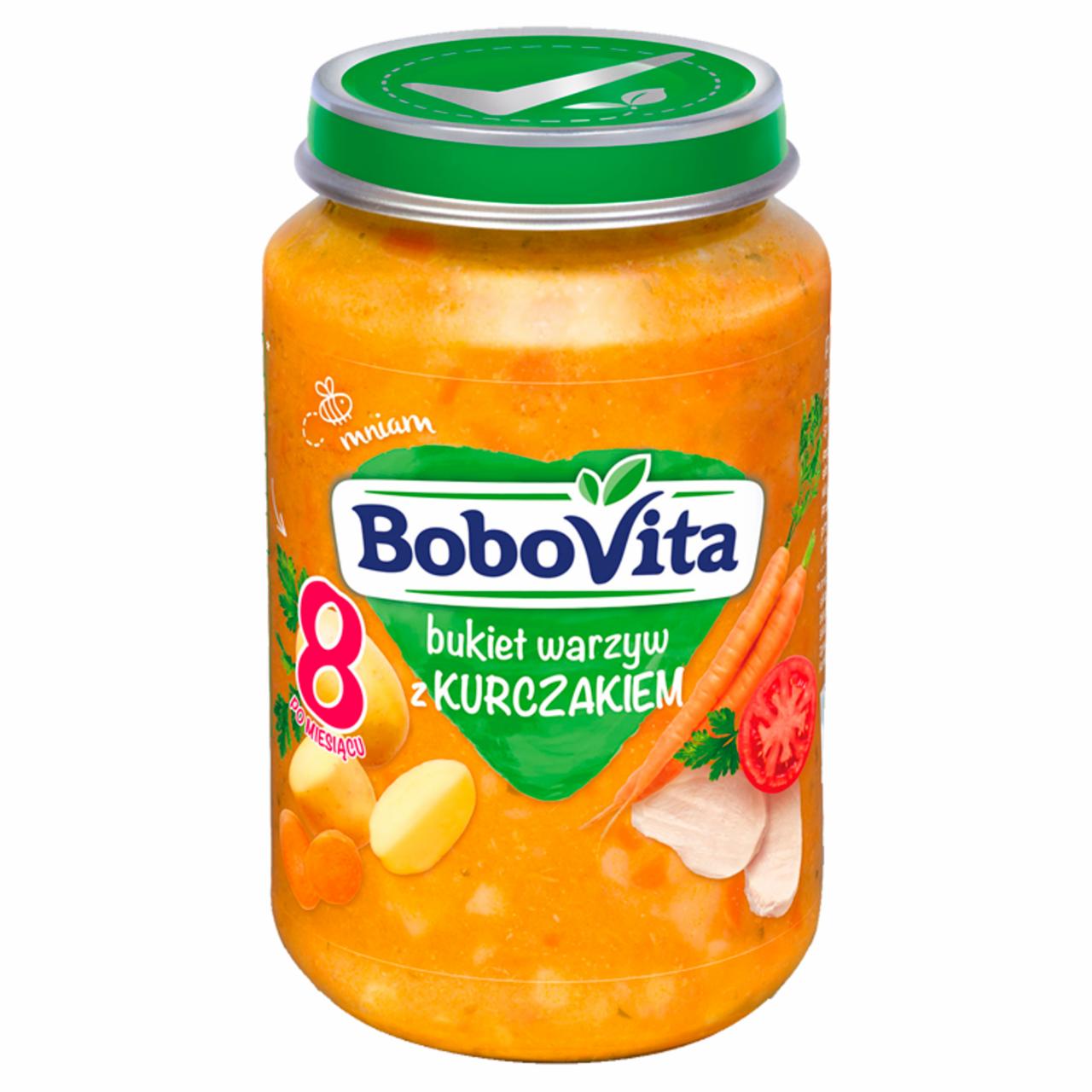 Zdjęcia - BoboVita Bukiet warzyw z kurczakiem po 8 miesiącu 190 g