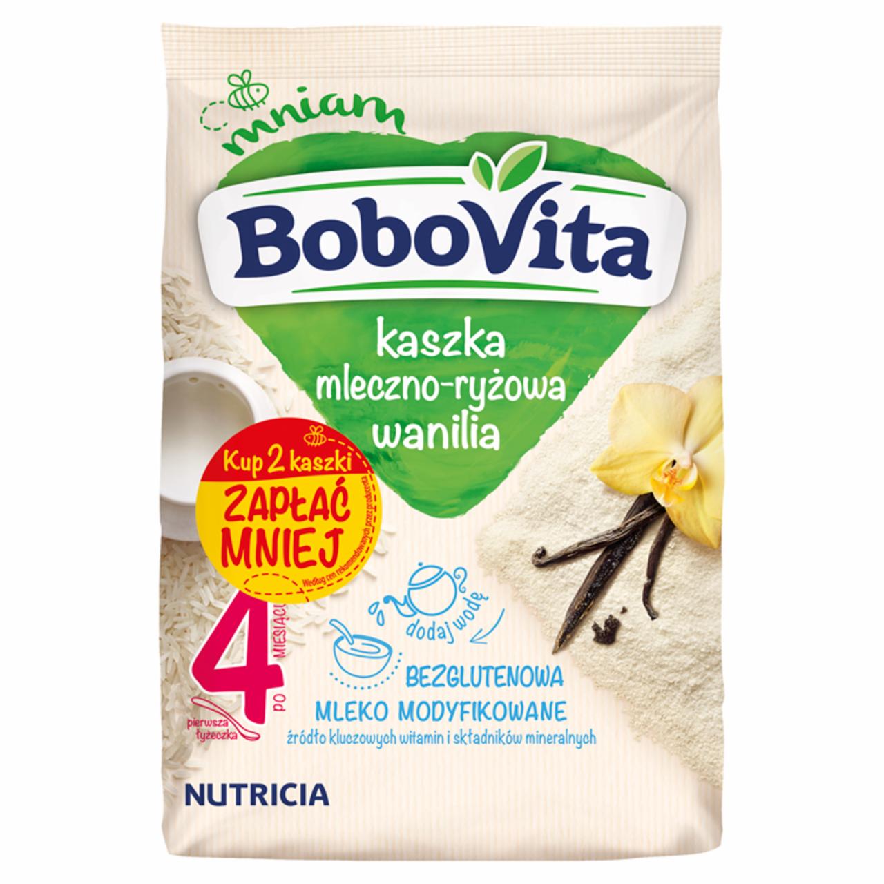 Zdjęcia - BoboVita Kaszka mleczno-ryżowa wanilia po 4 miesiącu 460 g (2 x 230 g)