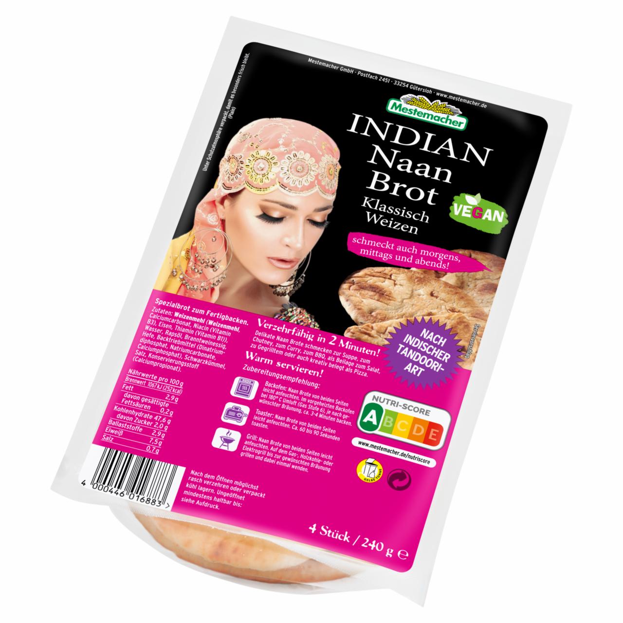 Zdjęcia - Mestemacher Naan chlebek w stylu indyjskim 240 g