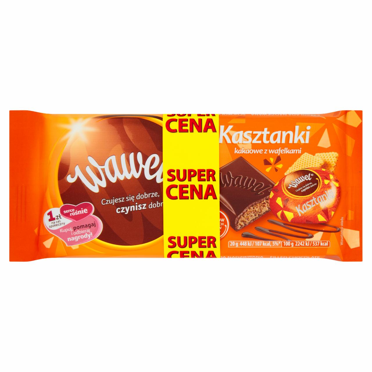 Zdjęcia - Wawel Czekolada nadziewana Kasztanki kakaowe z wafelkami 300 g (3 x 100 g)