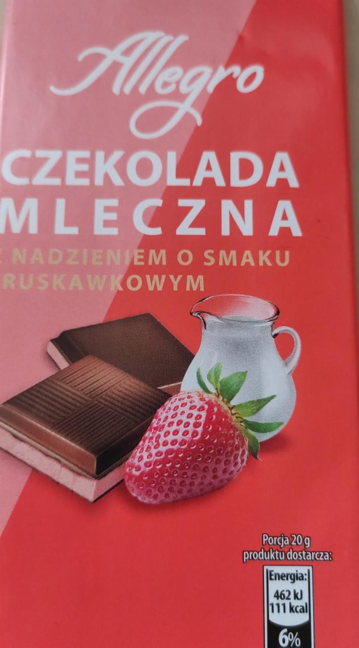 Zdjęcia - Czekolada mleczna z nadzieniem o smaku truskawkowym Allegro