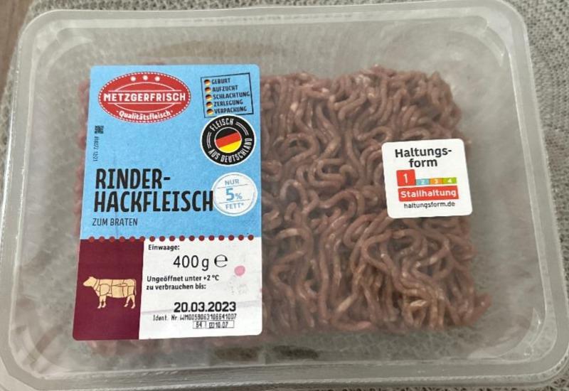 Zdjęcia - Rinder Hackfleisch 5% Fett Metzgerfrisch