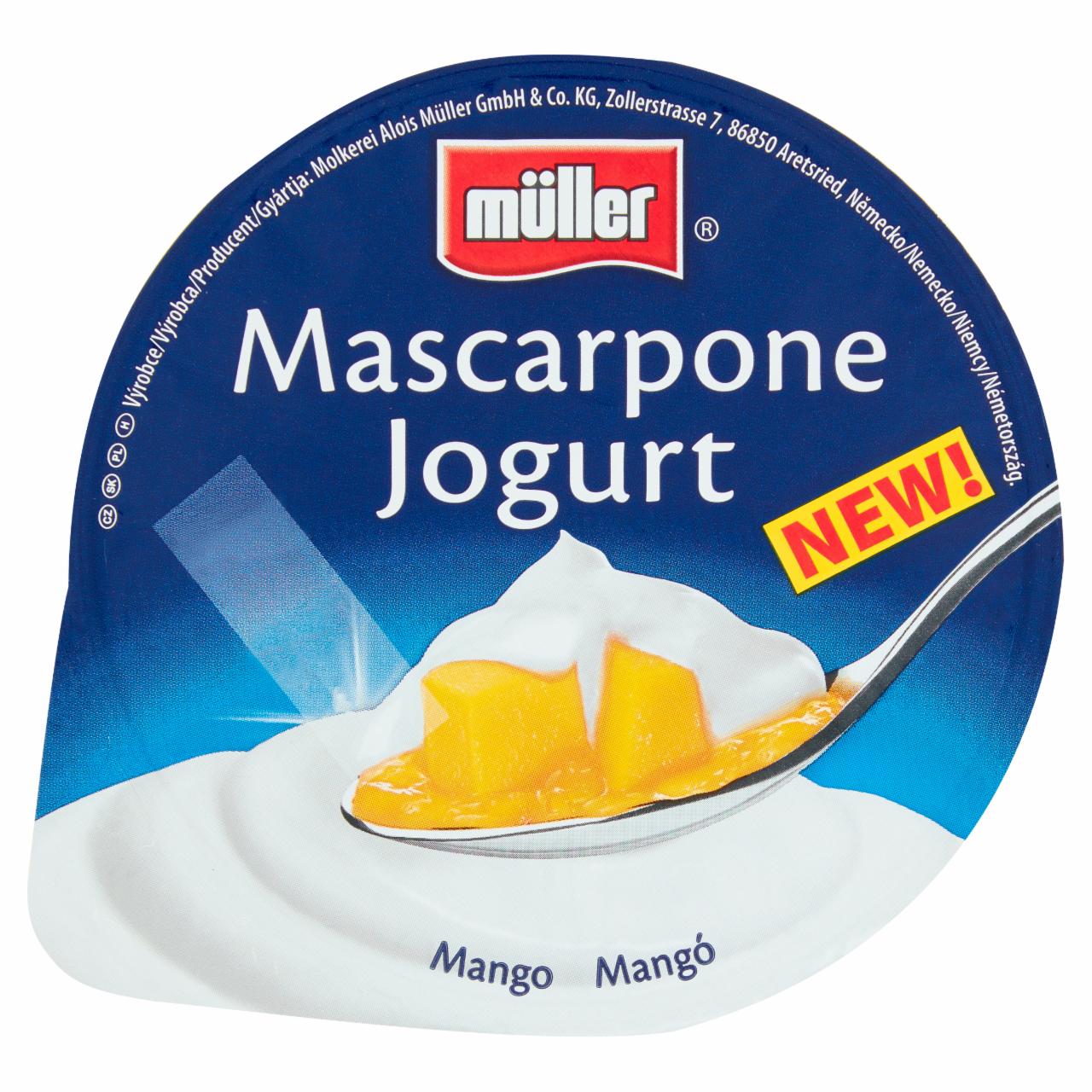 Zdjęcia - Müller Mascarpone Jogurt mango 130 g
