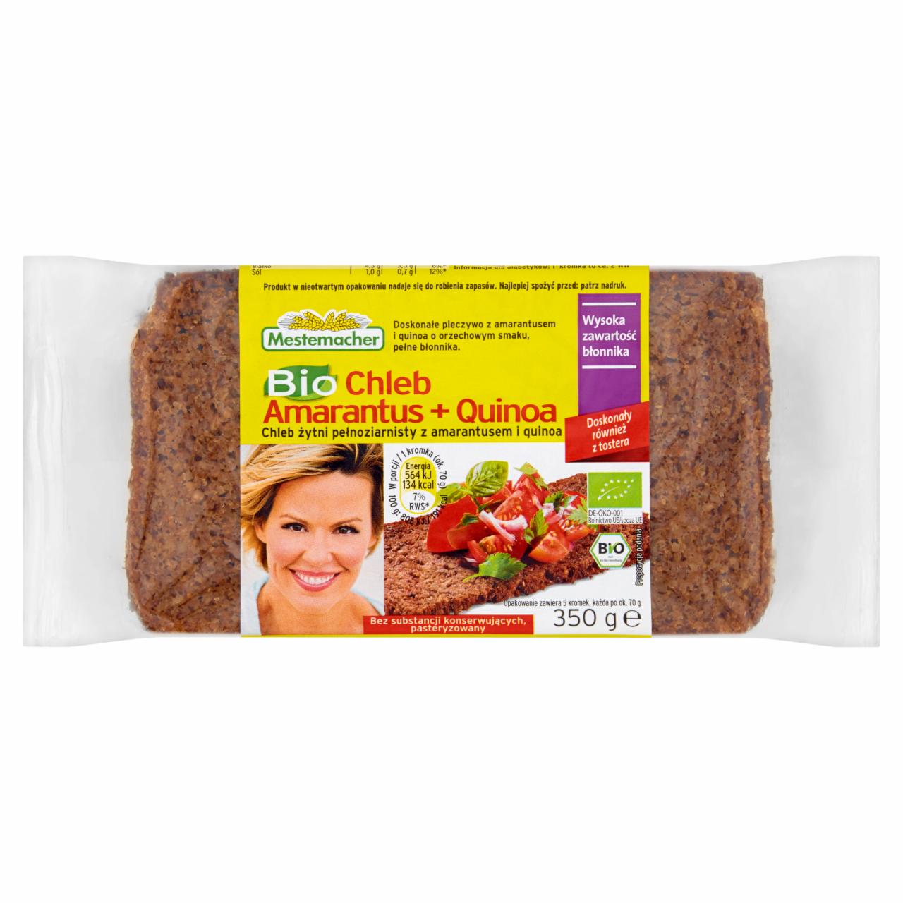 Zdjęcia - Mestemacher Bio Chleb żytni pełnoziarnisty z amarantusem i quinoa 350 g