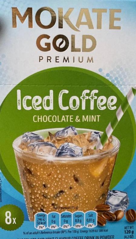 Zdjęcia - Mokate Gold Premium Iced Coffee Napój kawowy w proszku o smaku czekolady i mięty 120 g (8 x 15 g)