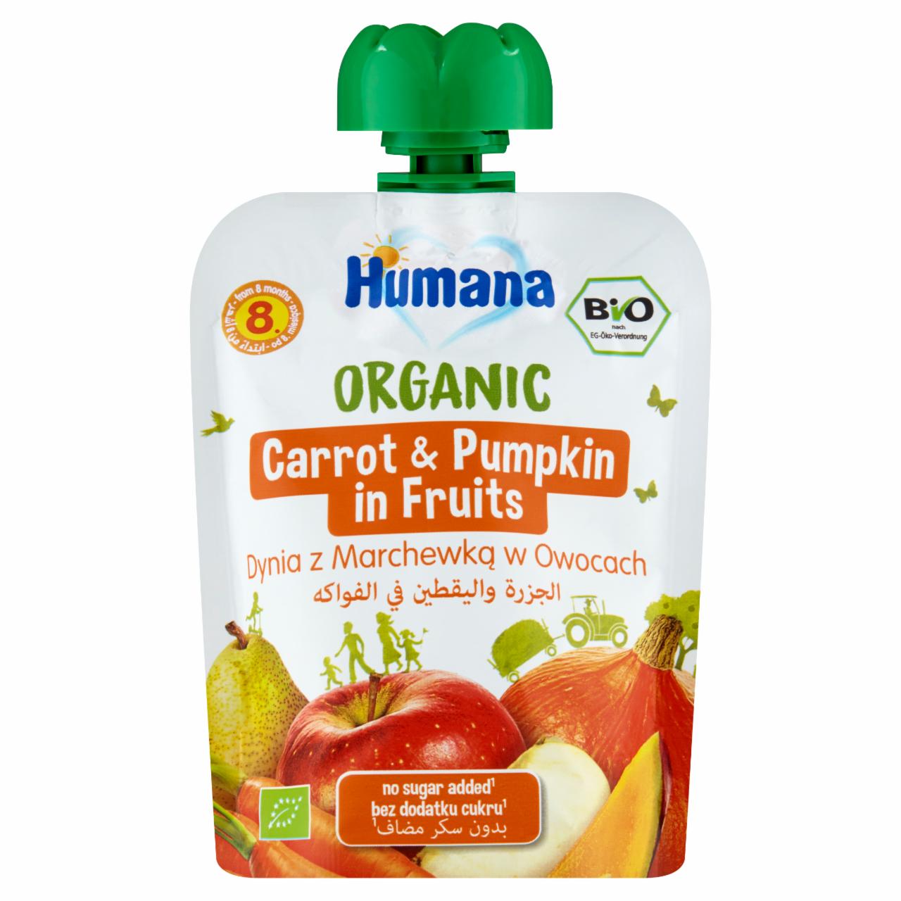 Zdjęcia - Humana Organic Mus dynia z marchewką w owocach po 8. miesiącu 90 g